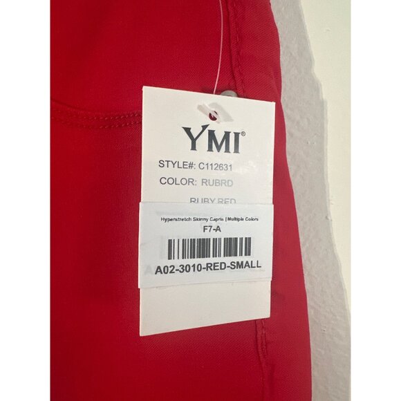 YMI Hyperskin Ruby Red Skinny Capri Pants Small Stretch Fit - Picture 2 of 6